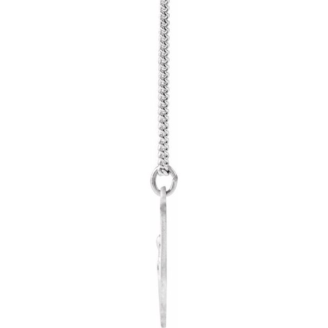 Sterling Silver 18 mm St. Anne Medal 18' Necklace