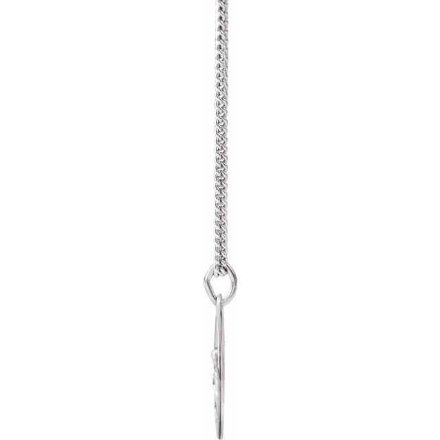 Sterling Silver 15 mm St. Anne Medal 18' Necklace