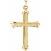 14K Yellow 33x23.5 mm Hollow Cross Pendant