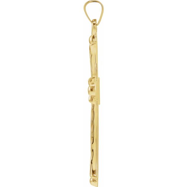 14K Yellow 33x23.5 mm Hollow Cross Pendant