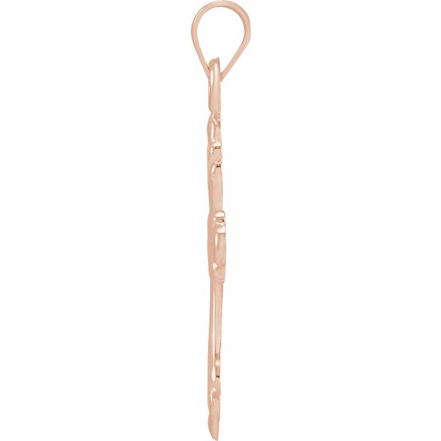 14k Rose Cross Pendant
