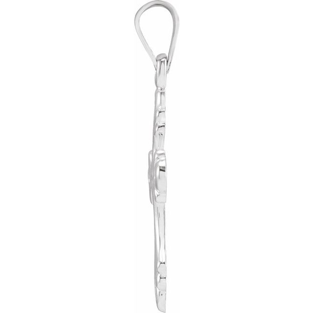 14K White Cross Pendant
