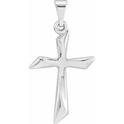 14K White Cross Pendant
