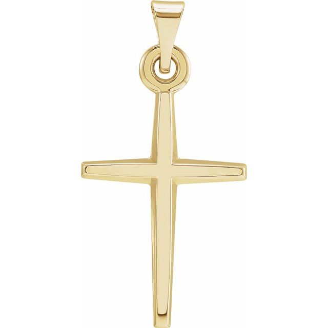 14k Yellow 23.38x11.75 Mm Cross Pendant