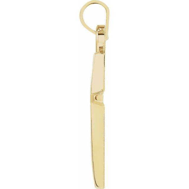 14k Yellow 23.38x11.75 Mm Cross Pendant
