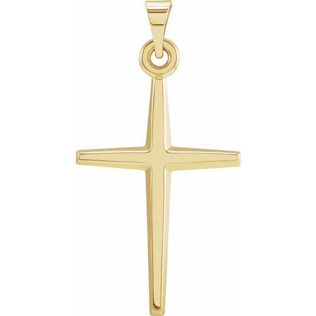 14K Yellow 27.8x15 mm Cross Pendant