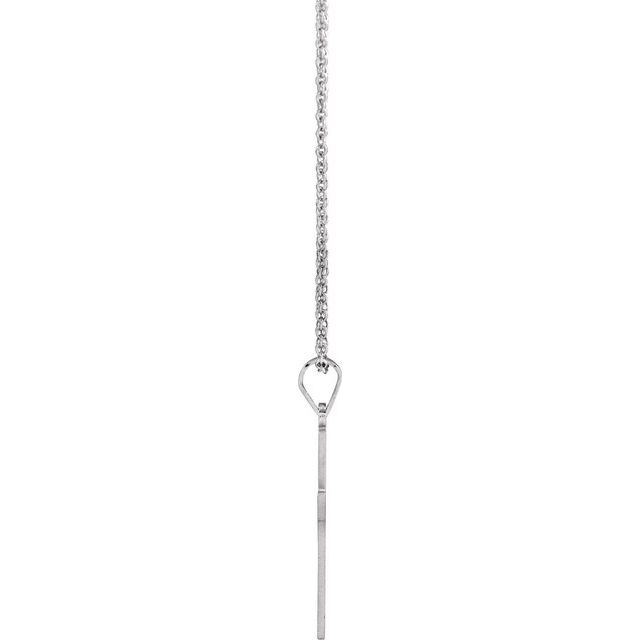 14k White 18x12 Mm Cross 18' Necklace