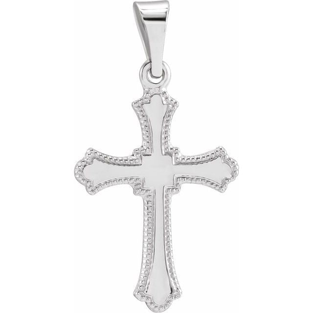 14k White Cross Pendant