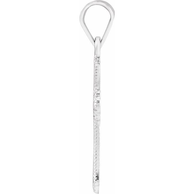 14k White Cross Pendant