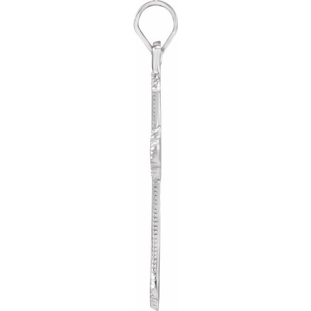 14K White Cross Pendant