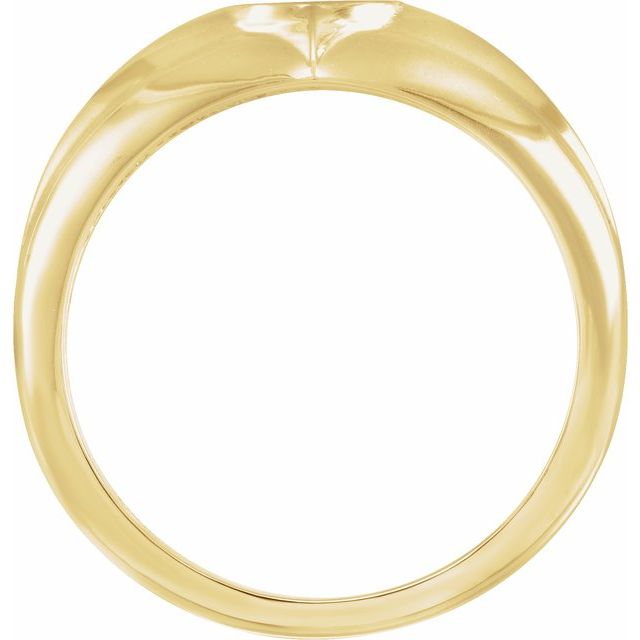 14K Yellow Cross Anchor Ring