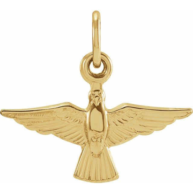 14K Yellow 18x12 mm Dove Pendant