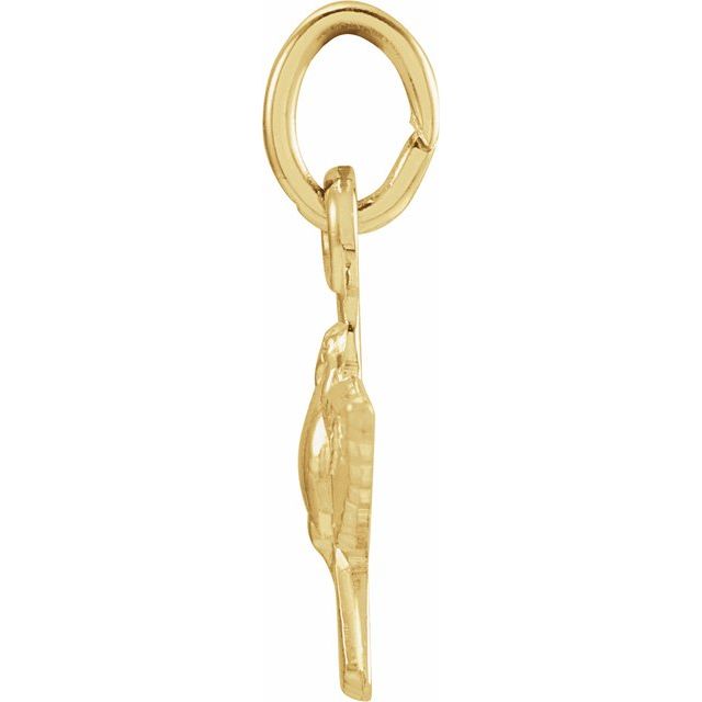 14K Yellow 18x12 mm Dove Pendant