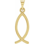 14K Yellow 21x7.5 mm Ichthus (Fish) Pendant