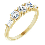 14K Yellow 9/10 CTW Lab-Grown Diamond Three-Stone Anniversary Band