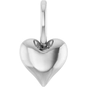 14K White Puffed Heart Charm/Pendant