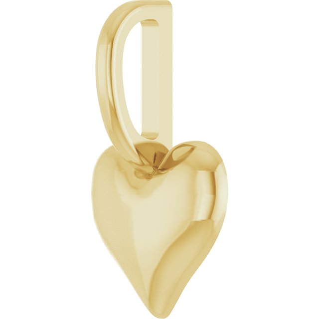 14K Yellow Puffed Heart Charm/Pendant