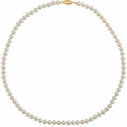 14K Yellow Cultured White Freshwater Pearl 16' Necklace