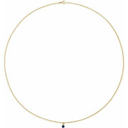 14K Yellow Natural Blue Sapphire 16' Necklace