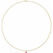 14K Yellow Natural Ruby 16' Necklace