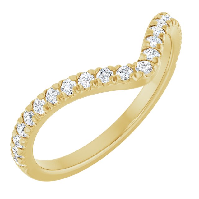 14k Yellow 1/3 Ctw Lab-grown Diamond French-set Contour Band