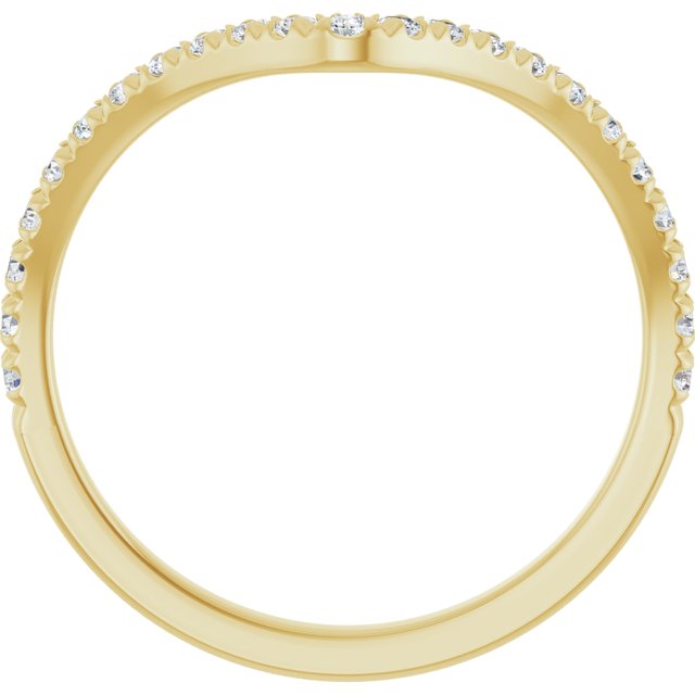 14k Yellow 1/3 Ctw Lab-grown Diamond French-set Contour Band