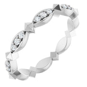 14K White 1/4 CTW Natural Diamond Eternity Band Size 7