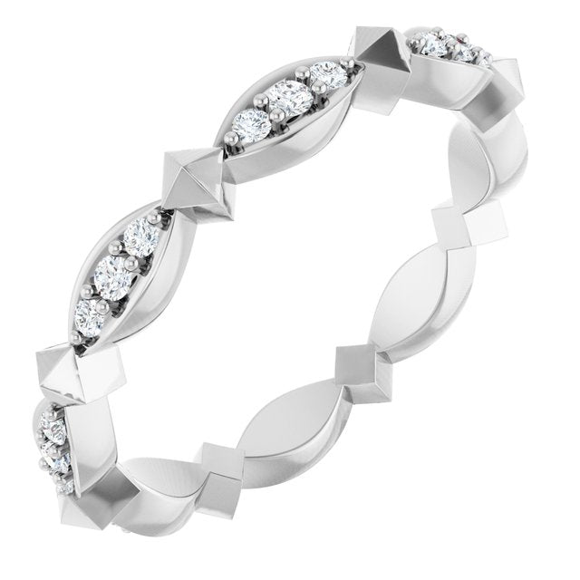 14K White 1/4 CTW Natural Diamond Eternity Band Size 7