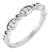 14K White .06 CTW Natural Diamond Anniversary Band