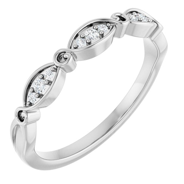 14K White .06 CTW Natural Diamond Anniversary Band
