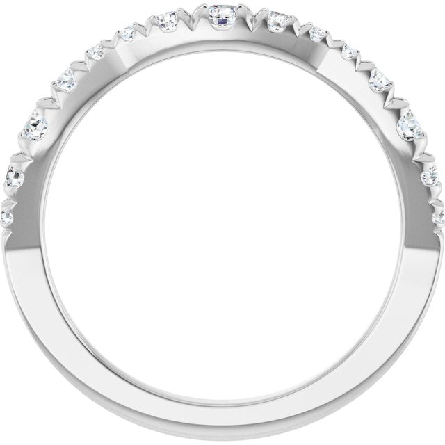 14K White 1/3 CTW Natural Diamond French-Set Anniversary Band