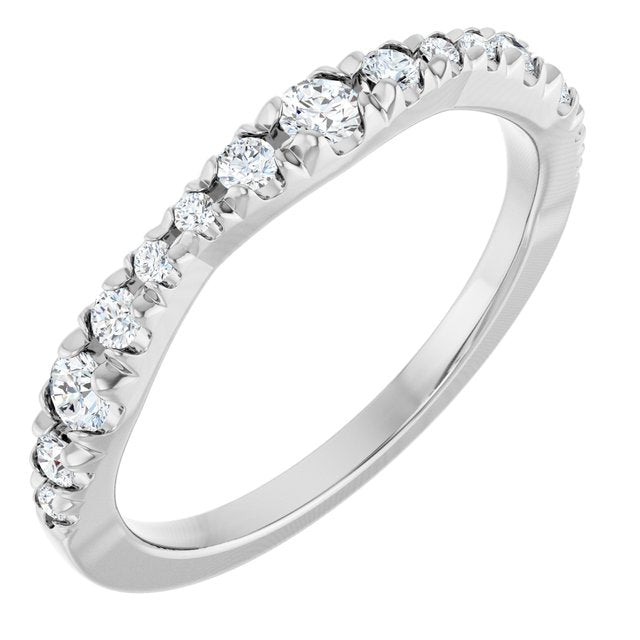 14K White 1/3 CTW Natural Diamond French-Set Anniversary Band