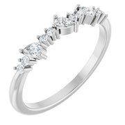 14K White 1/4 CTW Natural Diamond Asymmetrical Anniversary Band