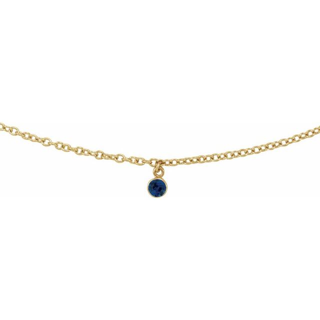14K Yellow Natural Blue Sapphire 16' Necklace