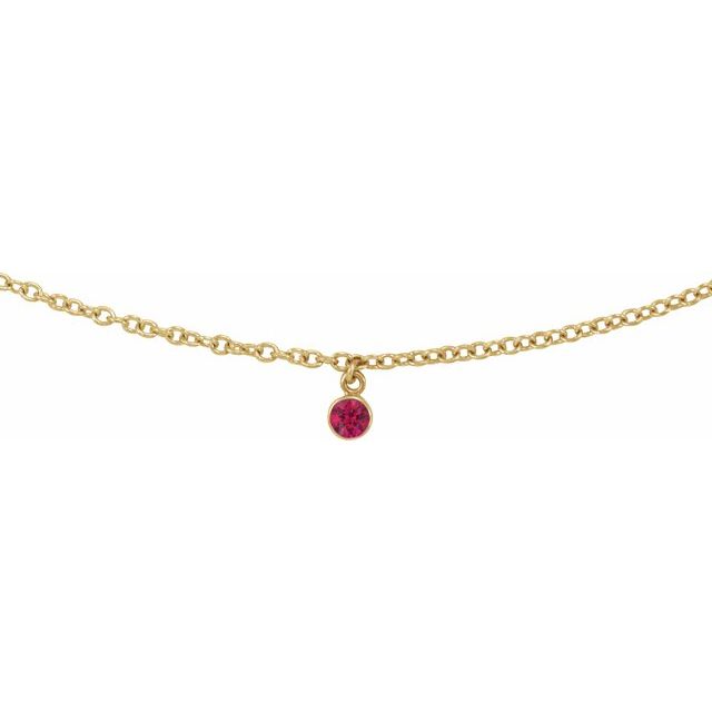 14K Yellow Natural Ruby 16' Necklace