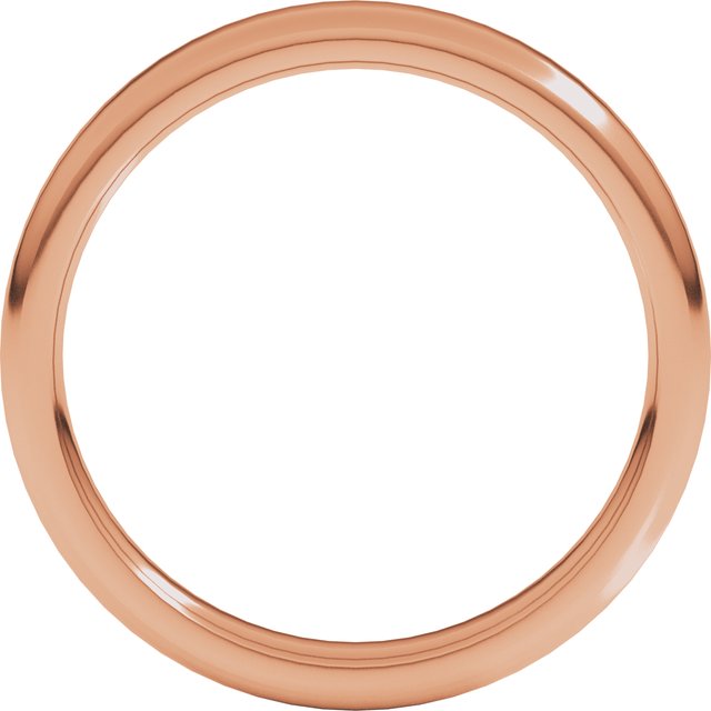 14K Rose 3 mm Flat Comfort Fit Round Edge Band Size 4