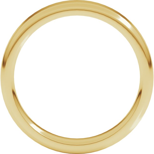 14k Yellow 4 Mm Round-edge Comfort-fit Flat Band Size 8.5