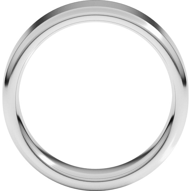 14k White 7 Mm Round-edge  Comfort-fit Flat Band Size 11