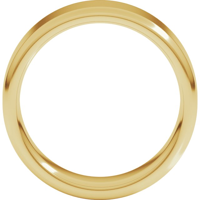 14K Yellow 7 mm Flat Comfort Fit Round Edge Band Size 10