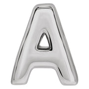 14K White Block Initial A Slide Pendant