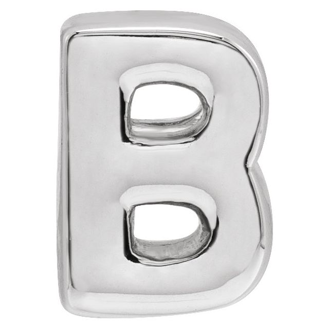 Sterling Silver Block Initial B Slide Pendant