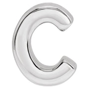 14K White Block Initial C Slide Pendant