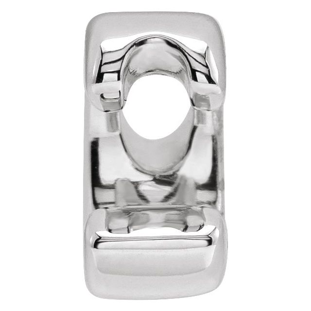 14K White Block Initial C Slide Pendant