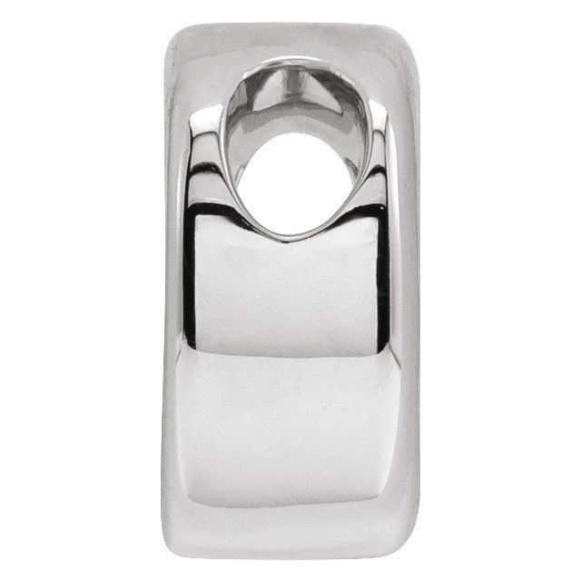 14K White Block Initial D Slide Pendant