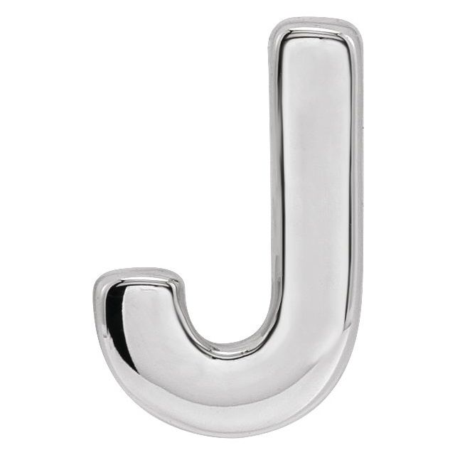 Sterling Silver Block Initial J Slide Pendant