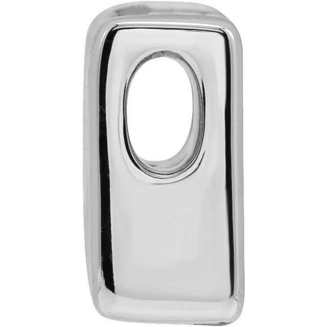 14K White Block Initial N Slide Pendant