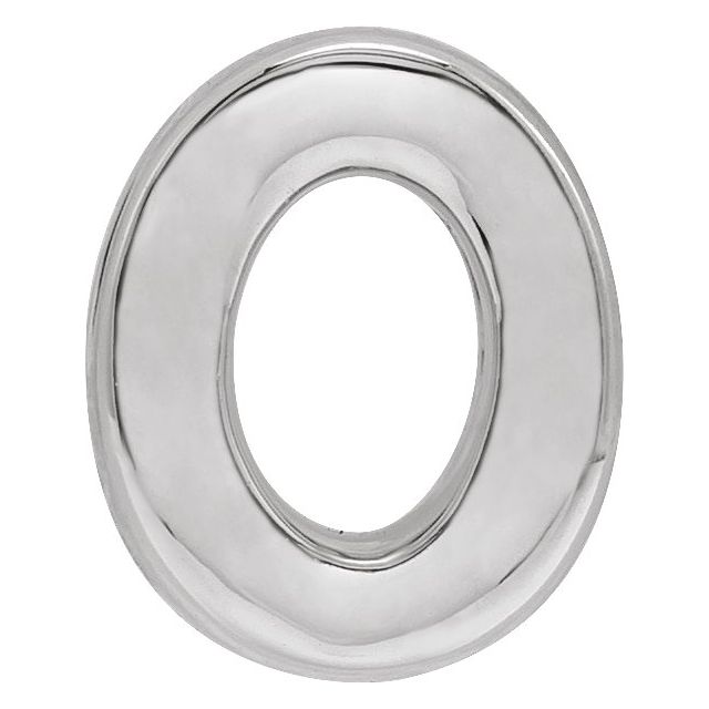 Sterling Silver Block Initial O Slide Pendant