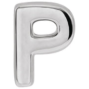 14K White Block Initial P Slide Pendant