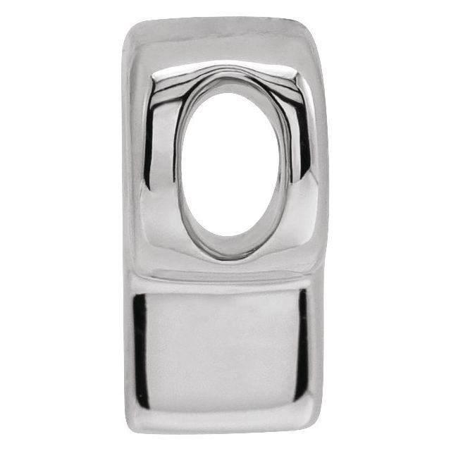 14K White Block Initial P Slide Pendant