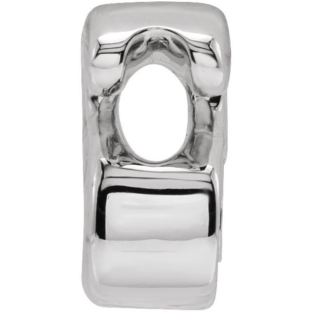 Sterling Silver Block Initial S Slide Pendant